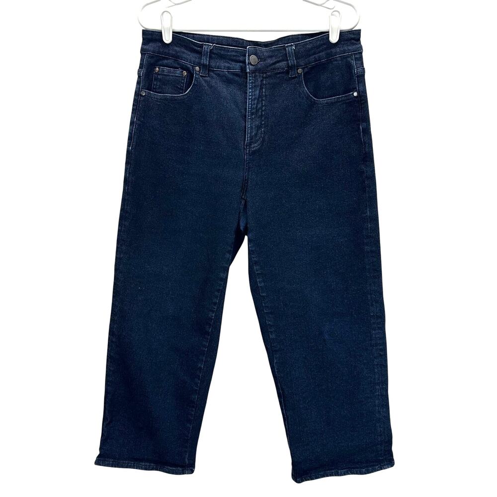Universal Standard Straight Leg Cropped Jeans Dark Wash 12